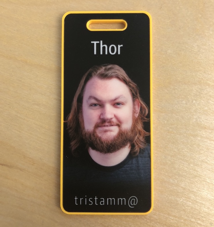 The 5-year amazon badge with yellow border, mine says 'thor' instead of my name
