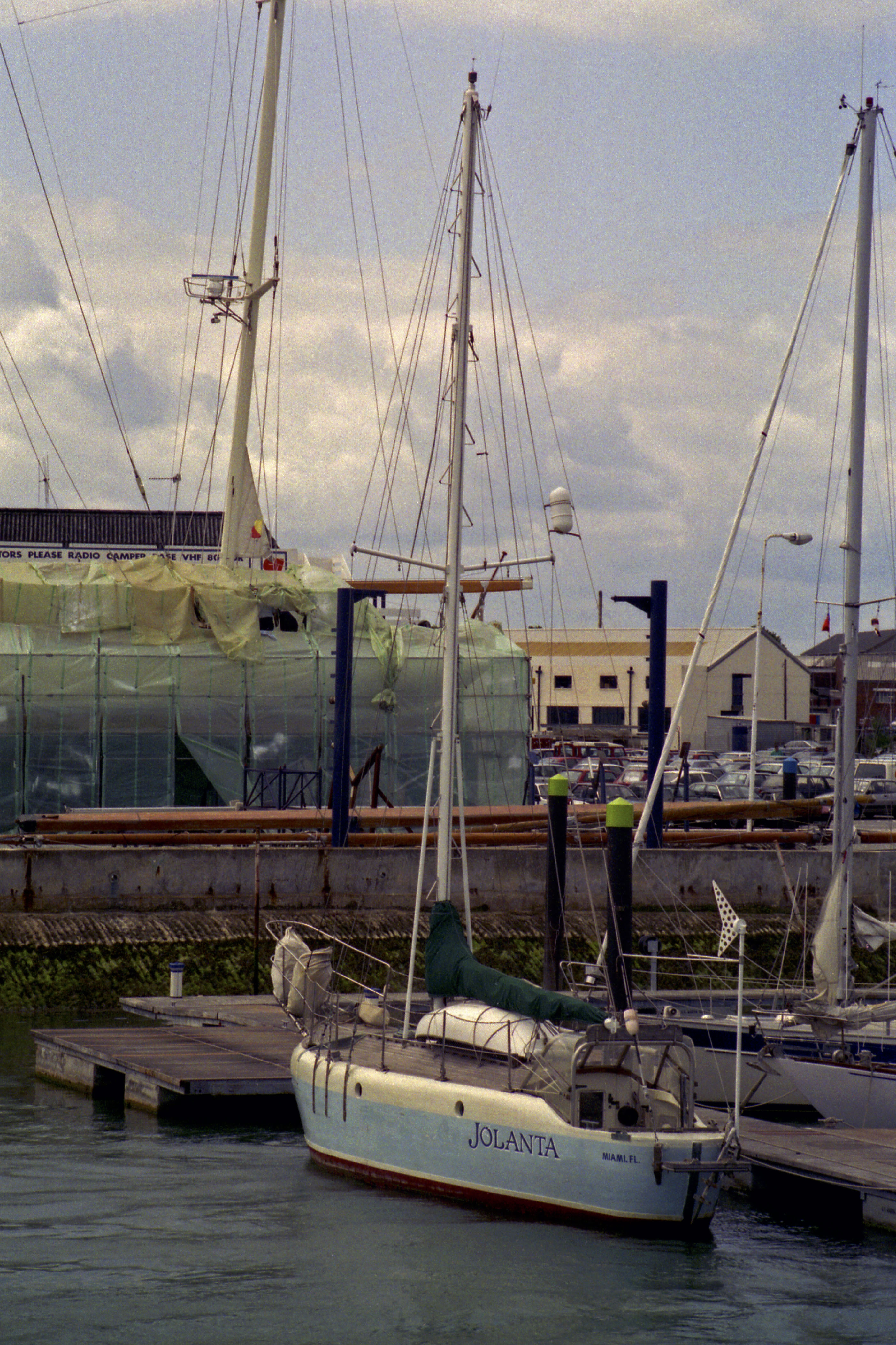 Picture of a wooden boat moored to the dock in Falmouth