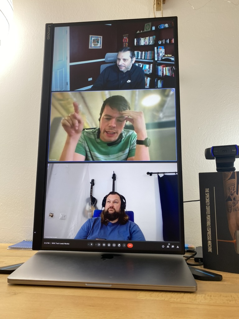 A video conference of the SDSC engineering team